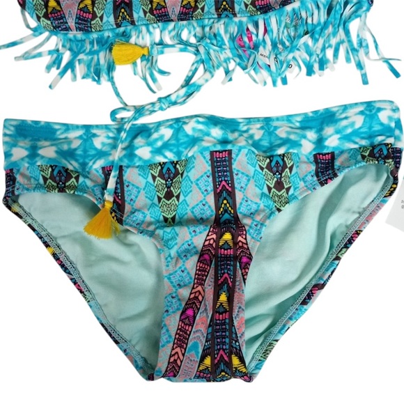 Gossip Girl Multi-Colors Fringed Bikini 👙 Swimsuit Set - Picture 4 of 8